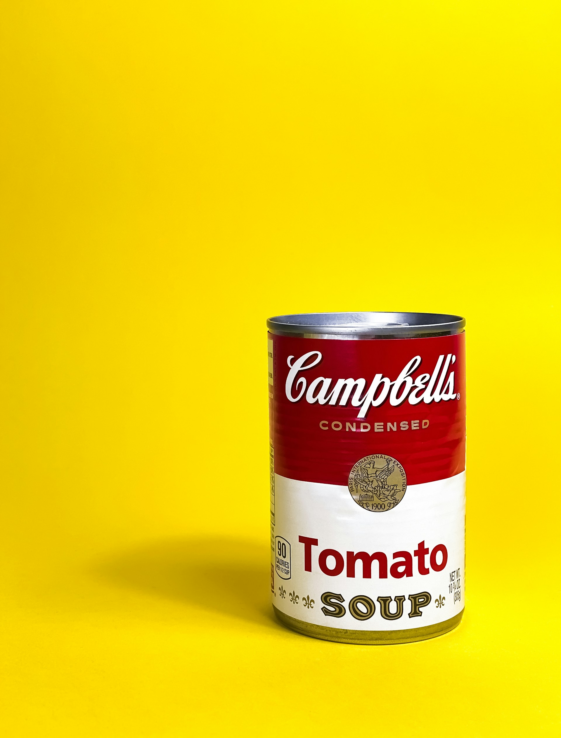 Fotografia de producto, lata de comida pop art