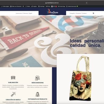 Sitio web desarrollado en diseño grafico, sublimación, textil